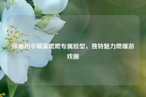 探秘和平精英爬爬专属脸型，独特魅力燃爆游戏圈