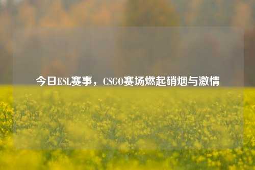 今日ESL赛事，CSGO赛场燃起硝烟与激情