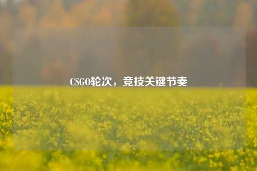 CSGO轮次，竞技关键节奏