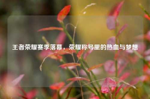 王者荣耀赛季落幕，荣耀称号里的热血与梦想