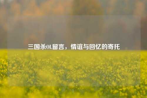 三国杀OL留言，情谊与回忆的寄托