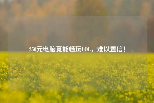 250元电脑竟能畅玩LOL，难以置信！