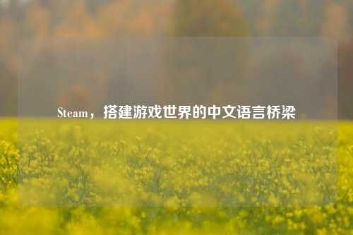 Steam，搭建游戏世界的中文语言桥梁