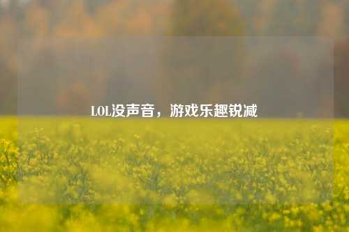 LOL没声音，游戏乐趣锐减