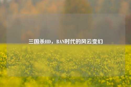 三国杀HD，BAN时代的风云变幻