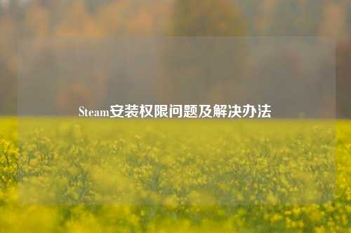 Steam安装权限问题及解决办法