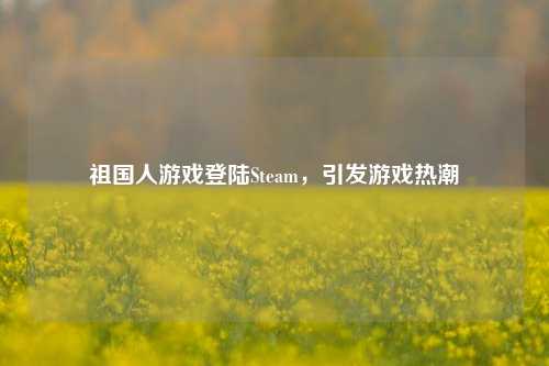 祖国人游戏登陆Steam，引发游戏热潮