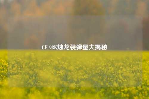 CF 98K烛龙装弹量大揭秘
