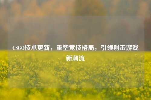 CSGO技术更新，重塑竞技格局，引领射击游戏新潮流