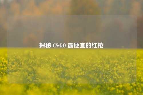 探秘 CS:GO 最便宜的红枪