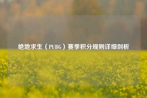 绝地求生（PUBG）赛季积分规则详细剖析
