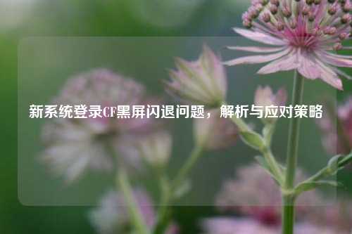 新系统登录CF黑屏闪退问题，解析与应对策略