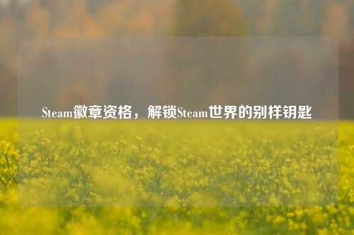 Steam徽章资格，解锁Steam世界的别样钥匙