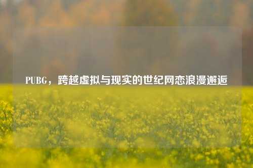 PUBG，跨越虚拟与现实的世纪网恋浪漫邂逅