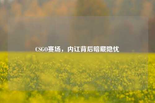 CSGO赛场，内讧背后暗藏隐忧