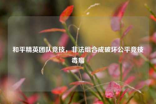 和平精英团队竞技，非法组合成破坏公平竞技毒瘤
