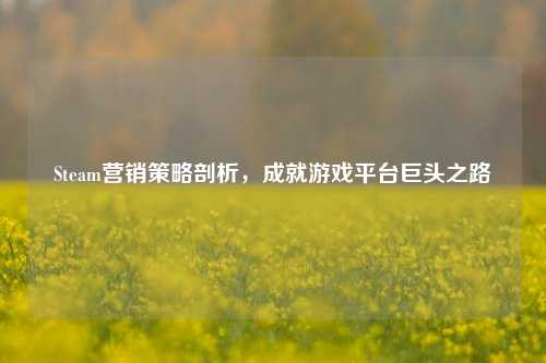 Steam营销策略剖析，成就游戏平台巨头之路