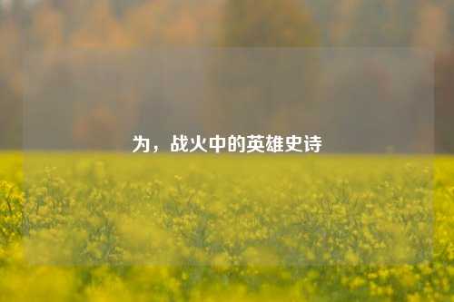 为，战火中的英雄史诗