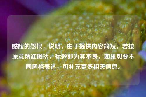 骷髅的怨恨，说明，由于提供内容简短，若按原意精准概括，标题即为其本身，如果想要不同风格表达，可补充更多相关信息。