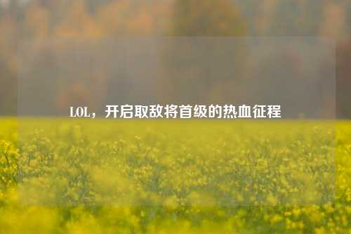 LOL，开启取敌将首级的热血征程