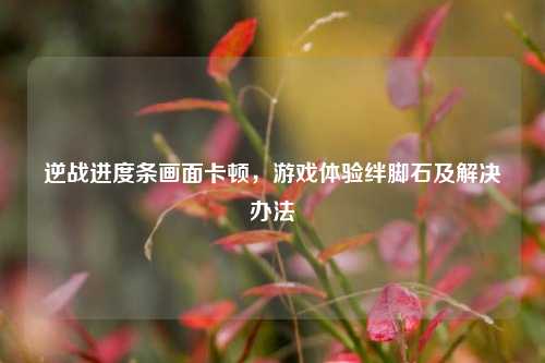 逆战进度条画面卡顿，游戏体验绊脚石及解决办法