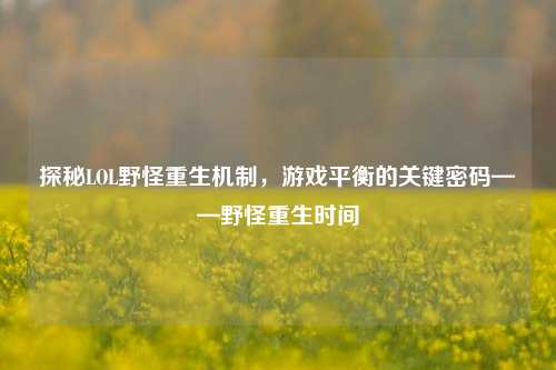 探秘LOL野怪重生机制，游戏平衡的关键密码——野怪重生时间