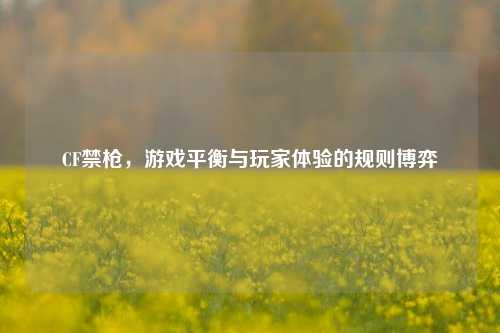 CF禁枪，游戏平衡与玩家体验的规则博弈