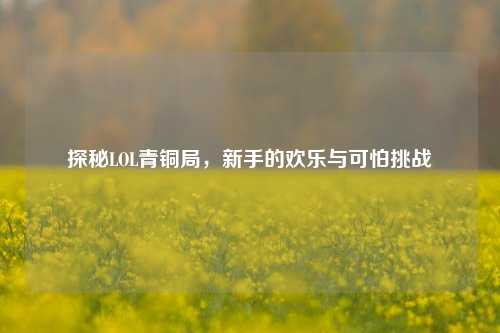 探秘LOL青铜局，新手的欢乐与可怕挑战