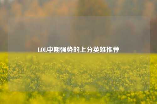 LOL中期强势的上分英雄推荐