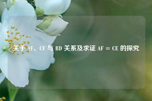 关于 AF、CF 与 BD 关系及求证 AF = CE 的探究