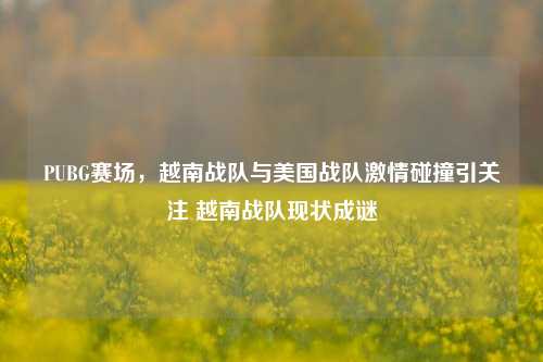 PUBG赛场，越南战队与美国战队激情碰撞引关注 越南战队现状成谜