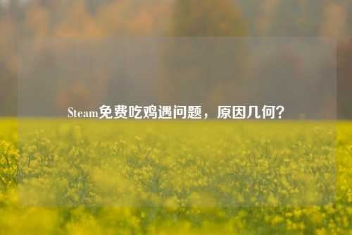 Steam免费吃鸡遇问题，原因几何？