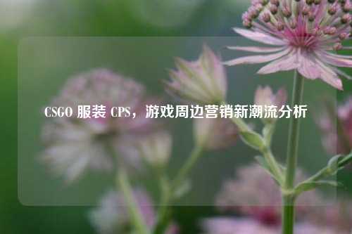 CSGO 服装 CPS，游戏周边营销新潮流分析