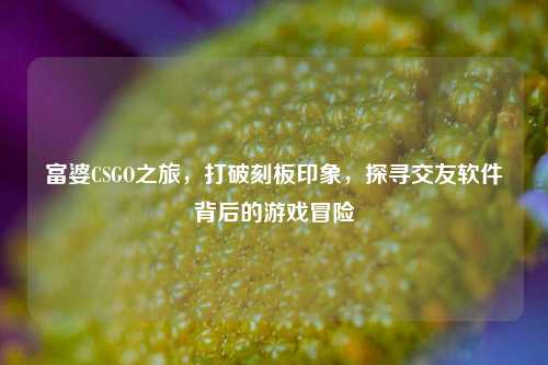 富婆CSGO之旅，打破刻板印象，探寻交友软件背后的游戏冒险