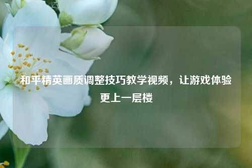 和平精英画质调整技巧教学视频，让游戏体验更上一层楼