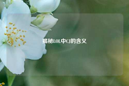 揭秘LOL中CJ的含义