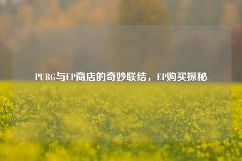 PUBG与EP商店的奇妙联结，EP购买探秘