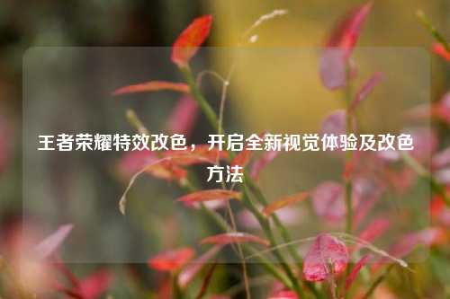 王者荣耀特效改色，开启全新视觉体验及改色方法