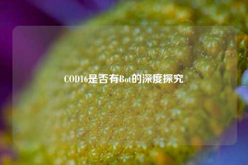 COD16是否有Bot的深度探究