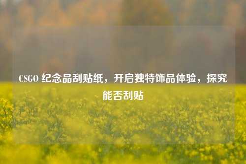 CSGO 纪念品刮贴纸，开启独特饰品体验，探究能否刮贴