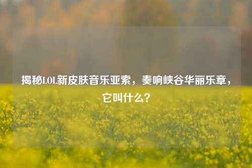 揭秘LOL新皮肤音乐亚索，奏响峡谷华丽乐章，它叫什么？