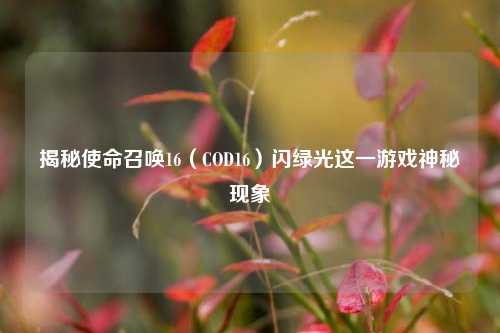 揭秘使命召唤16（COD16）闪绿光这一游戏神秘现象