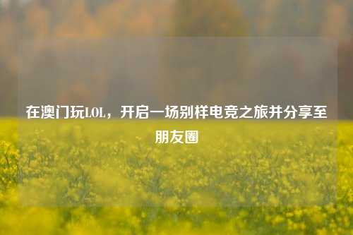 在澳门玩LOL，开启一场别样电竞之旅并分享至朋友圈