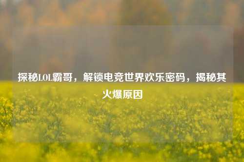 探秘LOL霸哥，解锁电竞世界欢乐密码，揭秘其火爆原因